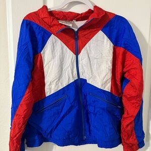 80s/90s Vintage Red White and Blue Wind Breaker